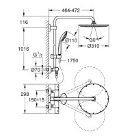 COLUMNA DUCHA TERMOSTATICA EUPHORIA SYSTEM 310 GROHE